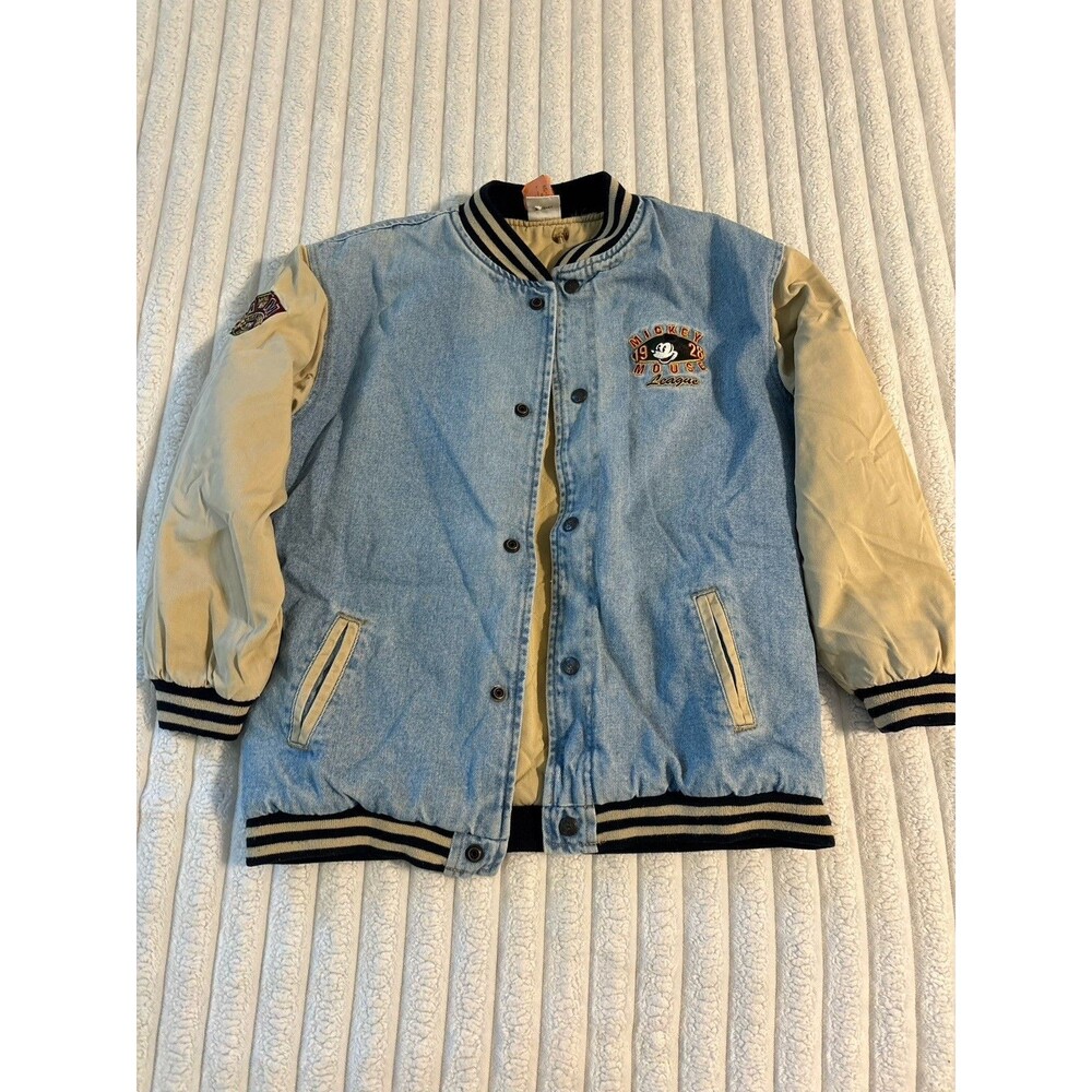 Vintage Disney Mickey Mouse 1928 Varsity Jacket Xxxtentacion Style Size M Denim